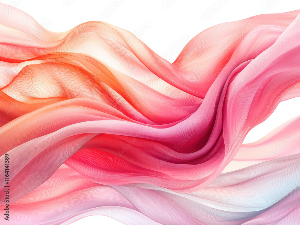 Obraz premium Flowing pastel waves create soothing abstract design