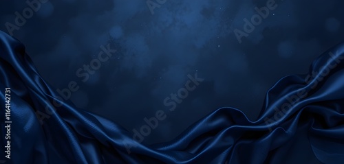 Luxurious Deep Blue Satin Fabric Drape
