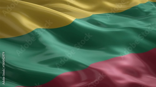 lithuania country flag waving for 10 seconds in high quality photo