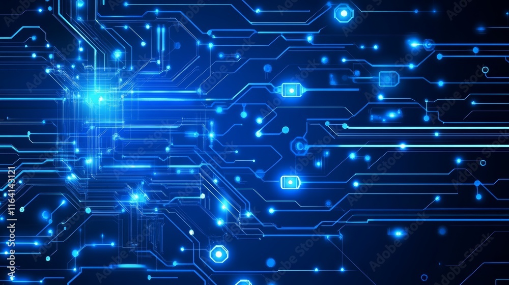 Obraz premium Abstract Blue Circuit Board Technology Background