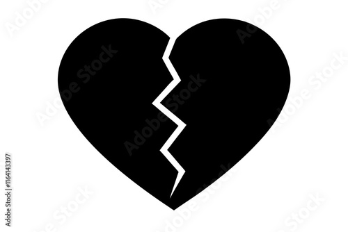 Heartbreak, broken heart vector