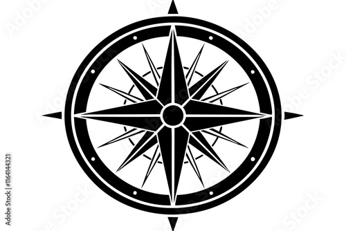 navigation compass icon, modern vector isolated on white background.