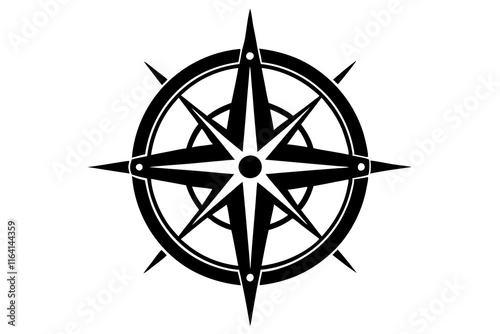 navigation compass icon, modern vector isolated on white background.