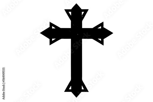 Cross of Grace isolated vector silhouette illustration on white background