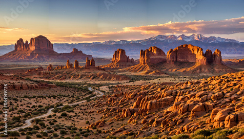 Coucher de soleil sur Monument Valley photo