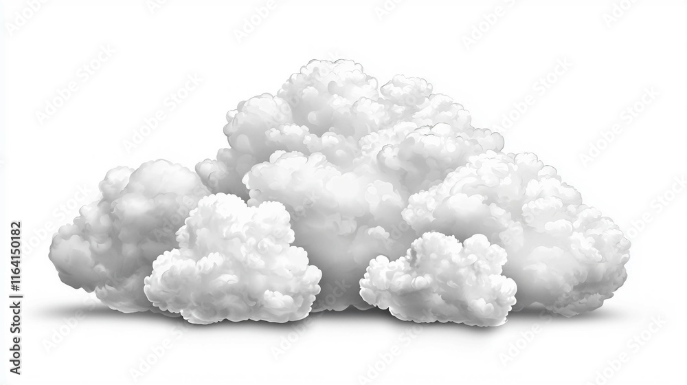 White Fluffy Clouds on a Transparent Background for Design Use White Fluffy Clouds on a Transparent Background for Design Use