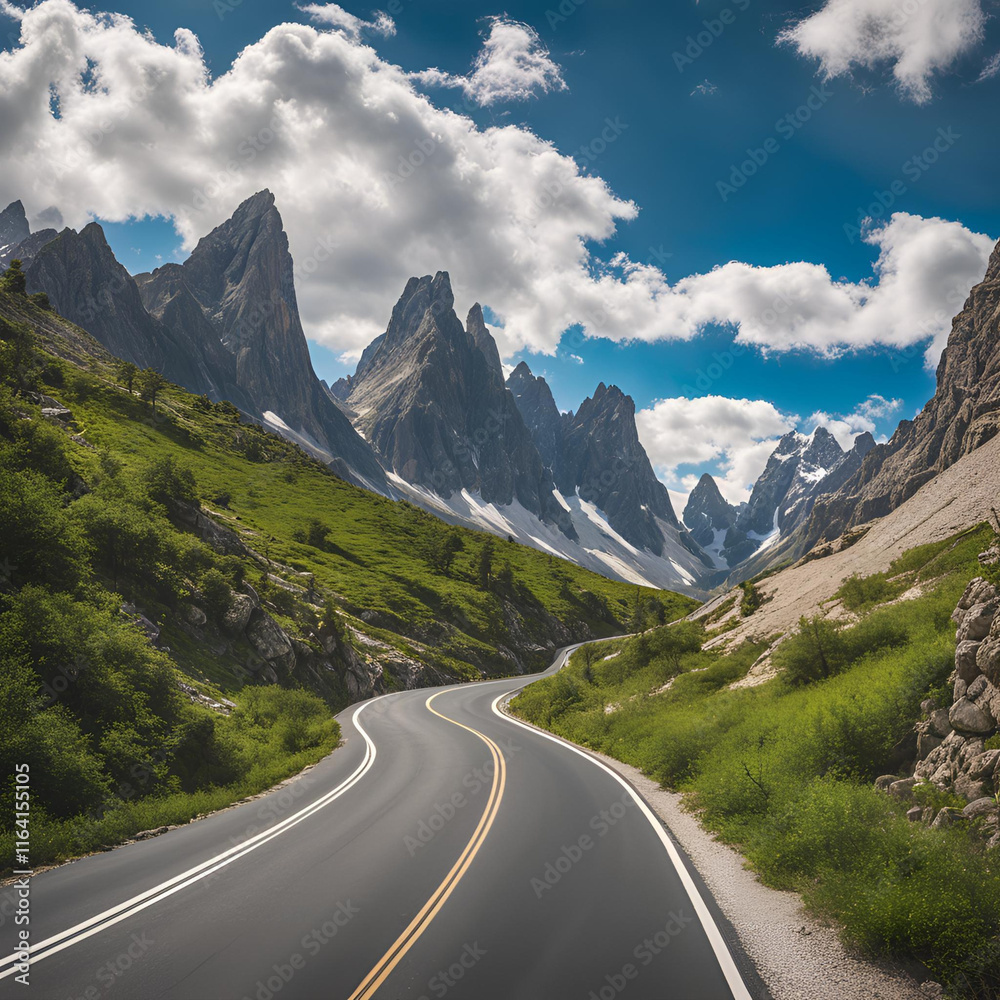 Naklejka premium road in mountains