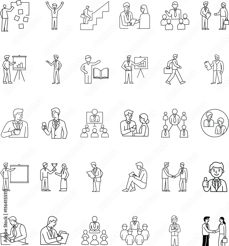Business People Icons Teamwork, Management, Strategy, Success, Growth Business People Icons Teamwork, Management, Strategy, Success, Growth