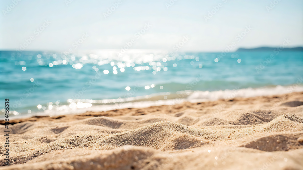Beach Summer Defocused Background With Glittering Of Sunlights