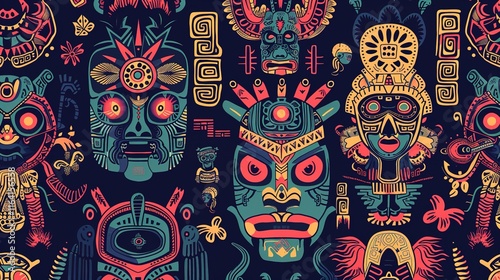 aztec seamless pattern wallpaper