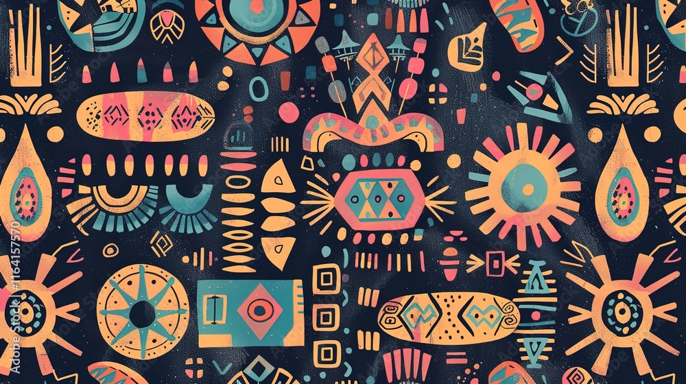 Naklejka premium aztec seamless pattern wallpaper