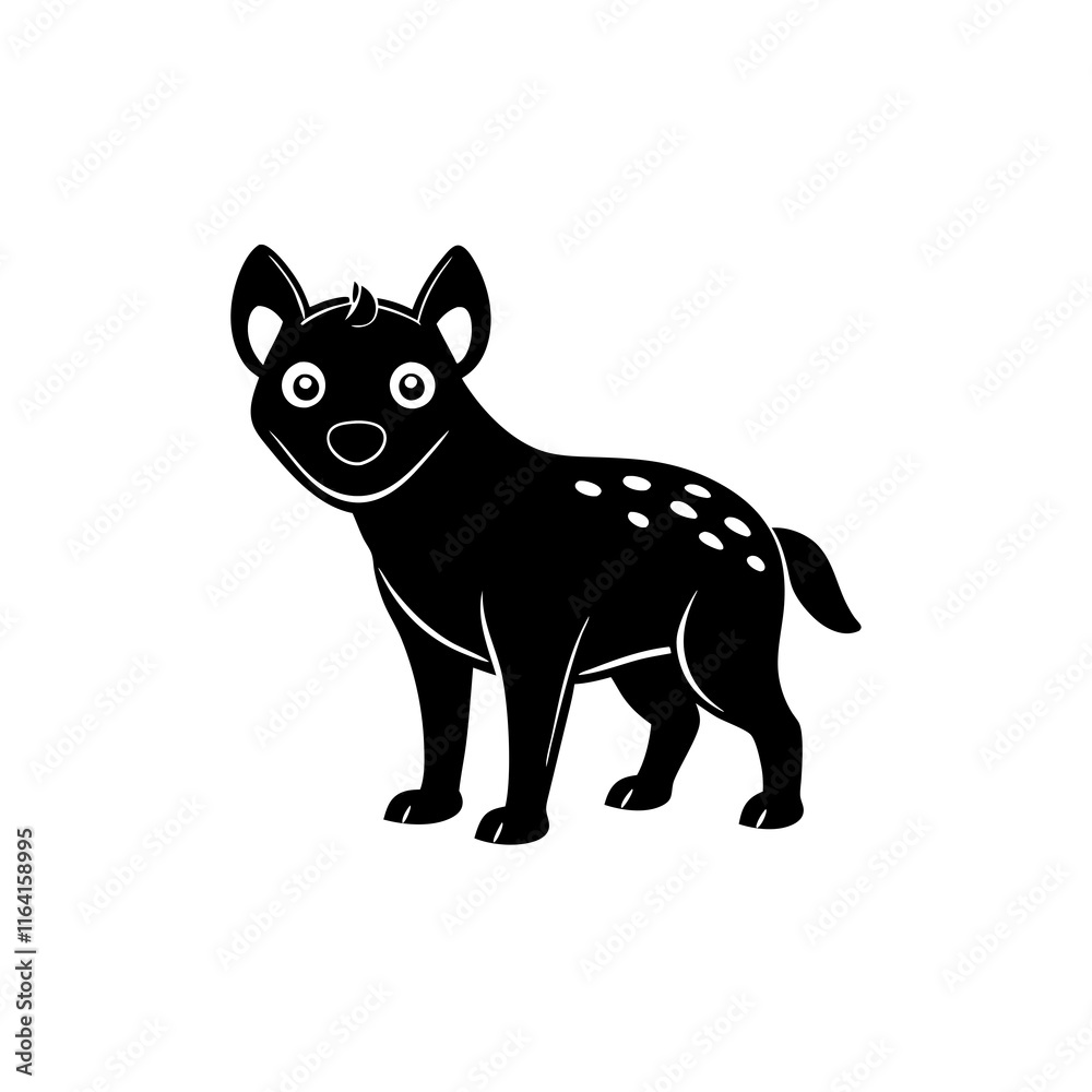 Fototapeta premium Hyena cartoon vector silhouette