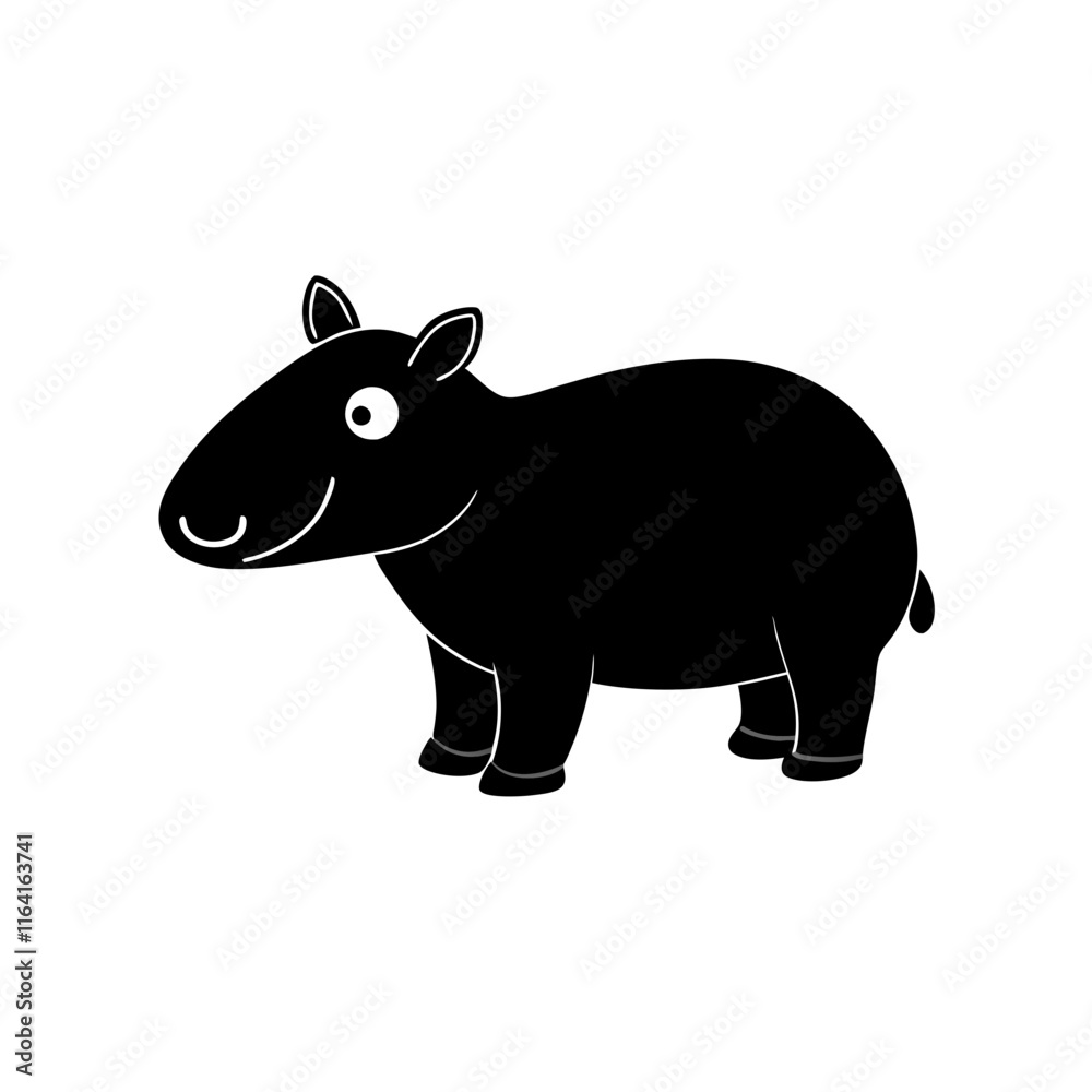 Obraz premium Tapir cartoon vector silhouette