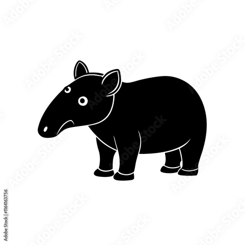 Tapir cartoon vector silhouette