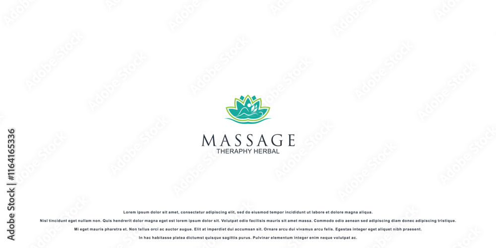 Fototapeta premium Creative massage logo design with unique concept premium vector