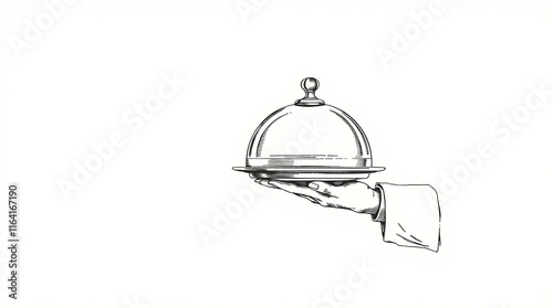 Hand holding a cloche.