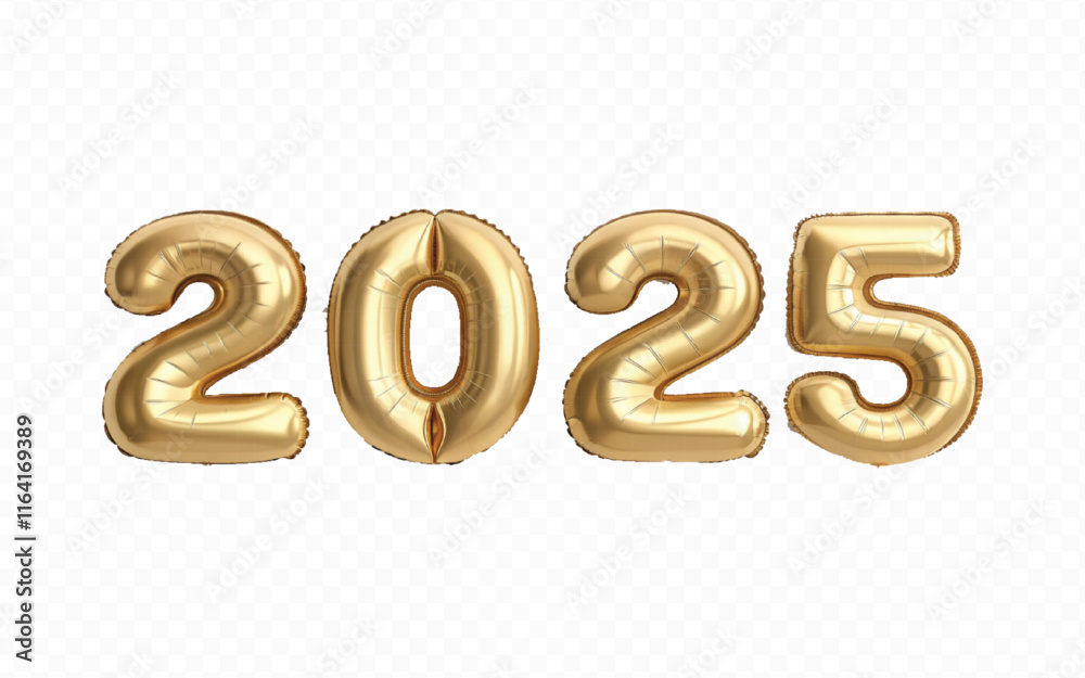 abstract 3d 2025 text made with high resolution different premium golden colour hellium in topview balloons isolated on white background abstract 3d 2025 text made with high resolution different premium golden colour hellium in topview balloons isolated on white background