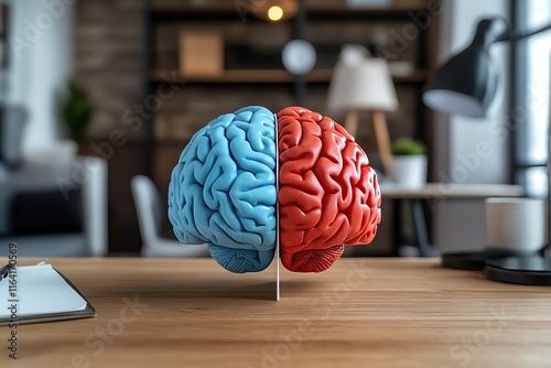 An abstract representation of a brain divided into rational and irrational sections