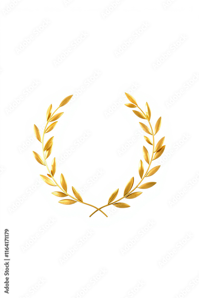 Golden Laurel Wreath. Concept of achievement, victory, and honor. Golden Laurel Wreath. Concept of achievement, victory, and honor.