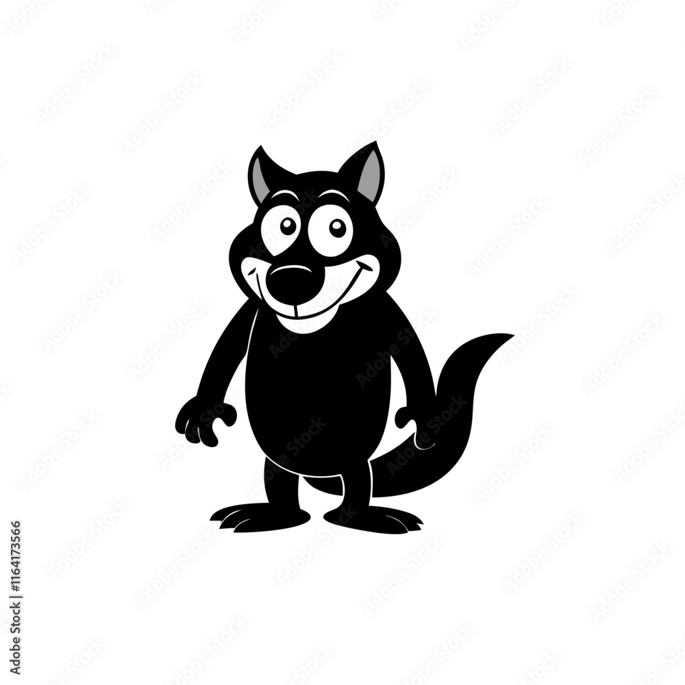 Obraz premium Tasmanian Devil cartoon vector silhouette