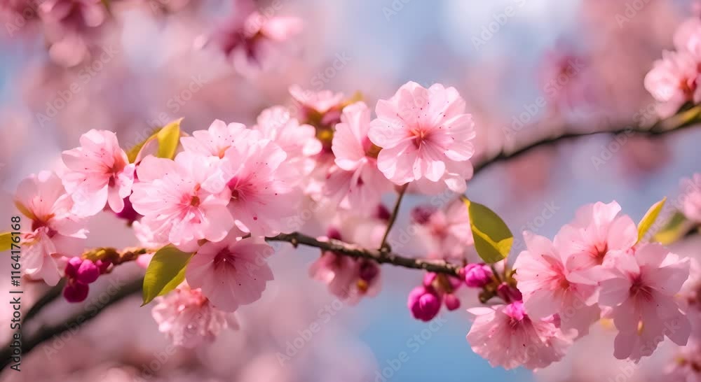Sakura flowers on nature background 4K Sakura flowers on nature background 4K