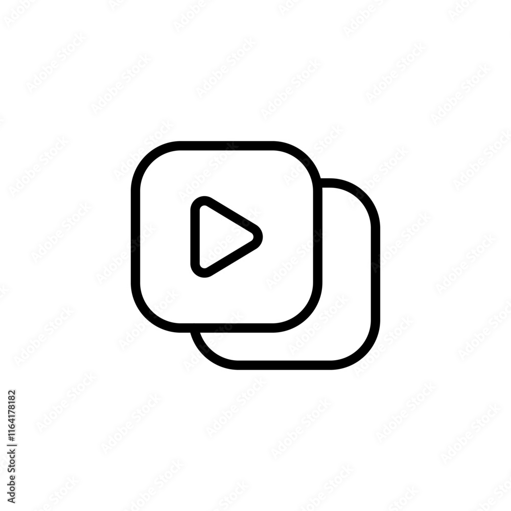 video playlist icon, simple flat style, illustration, logo sign symbol pictogram template, for ui or ux isolated on white for mobile app, editable video playlist icon, simple flat style, illustration, logo sign symbol pictogram template, for ui or ux isolated on white for mobile app, editable
