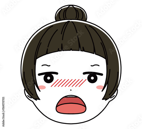 女の子の顔のアイコンイラスト