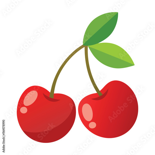 cherry with leaves
