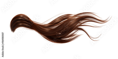 Silky hairs or woman wig hair on transparent background. Cut out png
