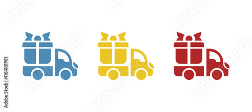 gift delivery icon on white background, vector illustration