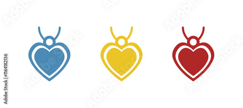 heart shaped medallion icon on white background, vector illustration