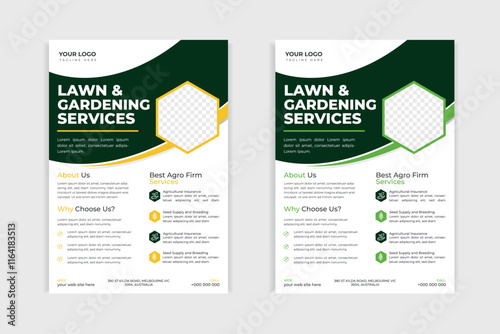 Lawn care social media post promotion template design