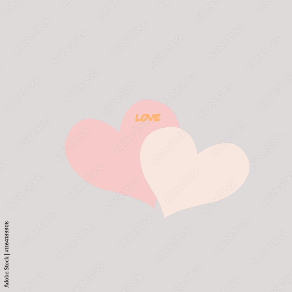 hearts on pastel background. greeting card with hearts, graphic elements hearts on pastel background. greeting card with hearts, graphic elements