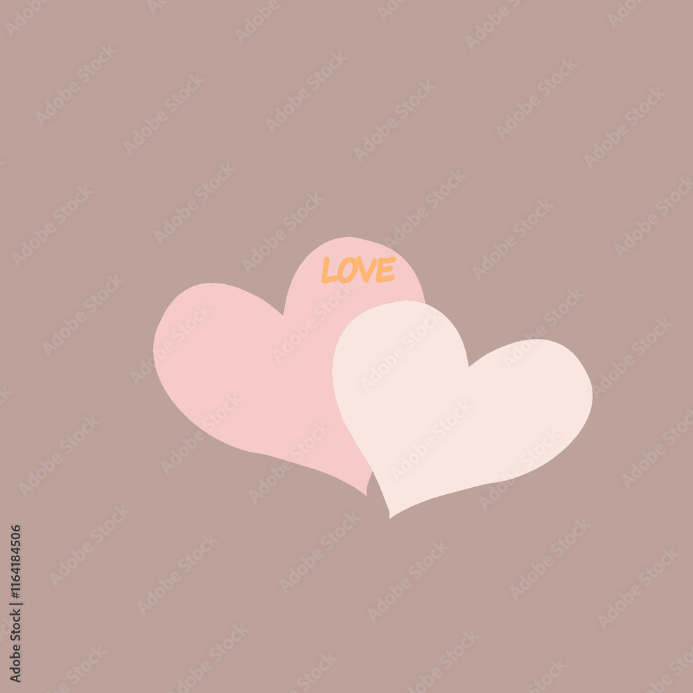 hearts on pastel background. greeting card with hearts, graphic elements hearts on pastel background. greeting card with hearts, graphic elements