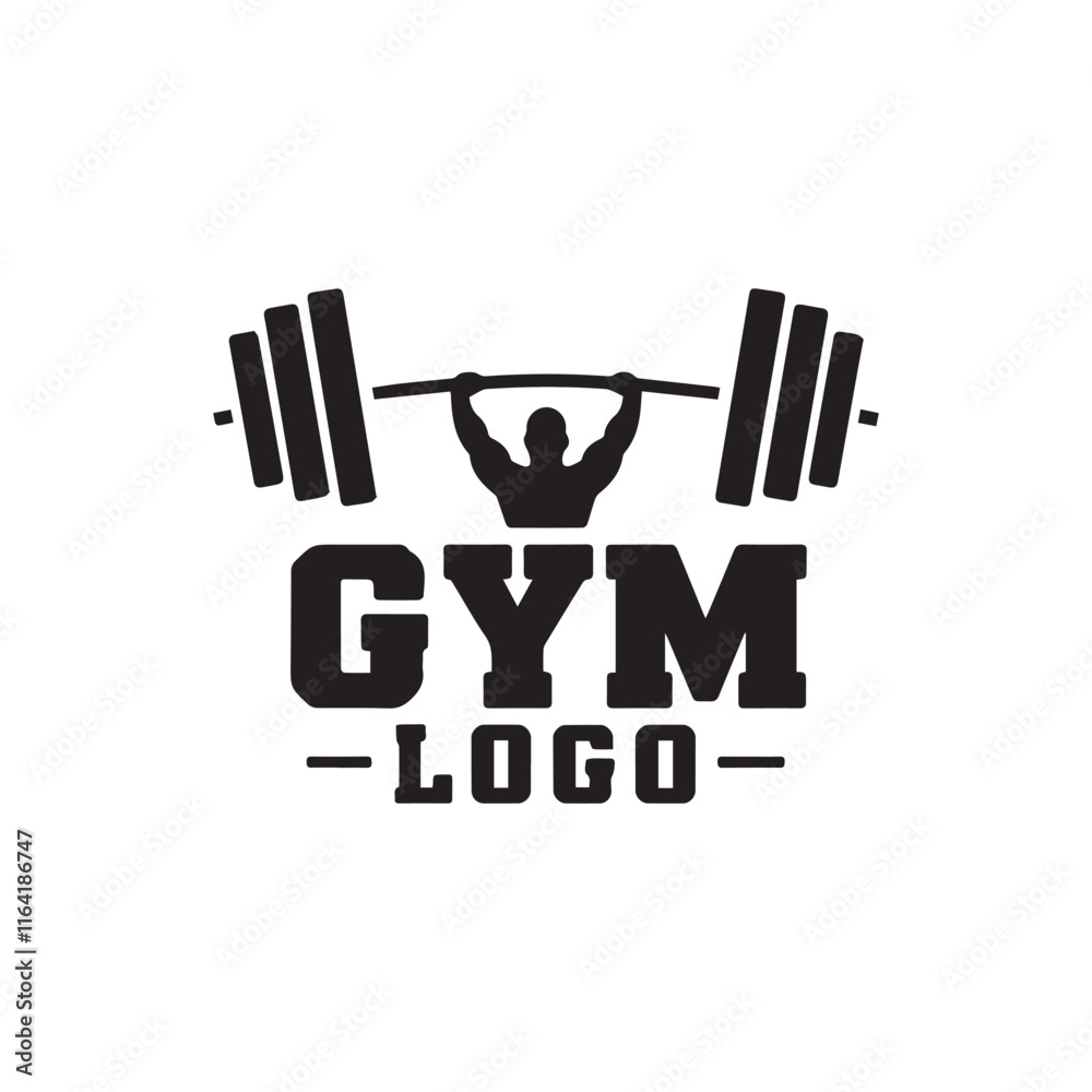 Fototapeta premium gym logo silhouette vector on a white background