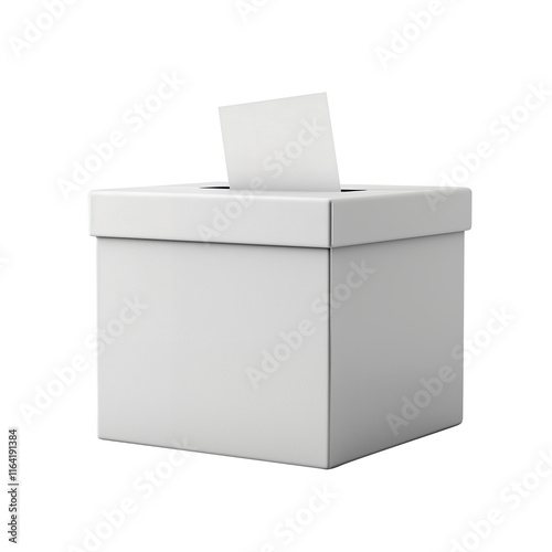 Ballot box or voting box isolated on transparent background. Cut out png