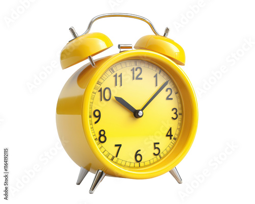 Isolated Yellow Alarm Clock