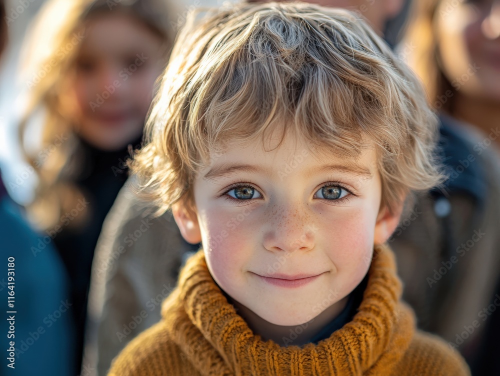Charming Smiling Boy in Autumn Sweater Charming Smiling Boy in Autumn Sweater