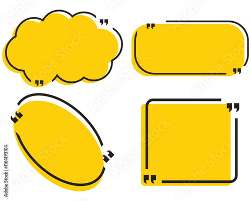 
Quote box frame, big set. Quote text in speech bubble. Quote box icon. Blank template quote text info design boxes quotation bubble blog quotes symbols.