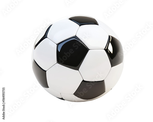 Isolated White and Black Soccer Ball