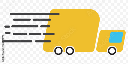 Fast Delivery Truck Icon, Delivery Van Icon, Vehicle Symbol, Parcel To Deliver, Courier Service, Shopping Online Object, Lorry, Cargo Van Sign, Transportation Design Elements. eps 10.