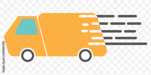 Fast Delivery Truck Icon, Delivery Van Icon, Vehicle Symbol, Parcel To Deliver, Courier Service, Shopping Online Object, Lorry, Cargo Van Sign, Transportation Design Elements. eps 10.