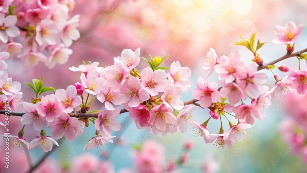 a delicate cherry blossom tree in full bloom against a soft focus background, garden, greenery, garden a delicate cherry blossom tree in full bloom against a soft focus background, garden, greenery, garden