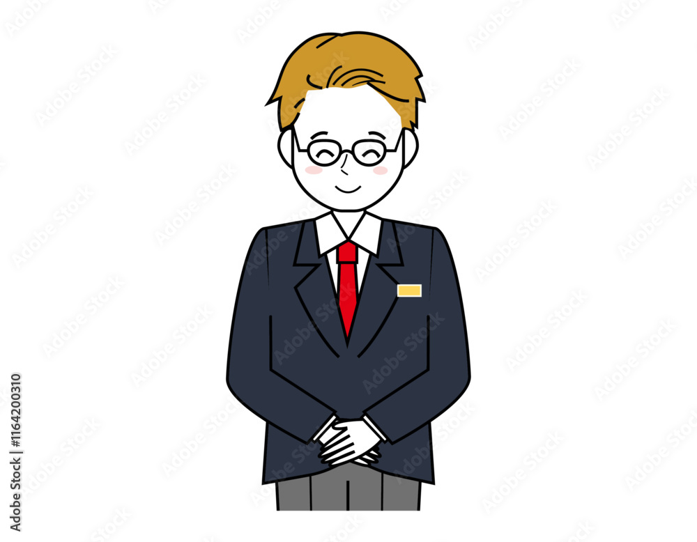 接客をする男性販売員のイラスト 男性のビジネスマンの上半身イラスト 接客をする男性販売員のイラスト 男性のビジネスマンの上半身イラスト
