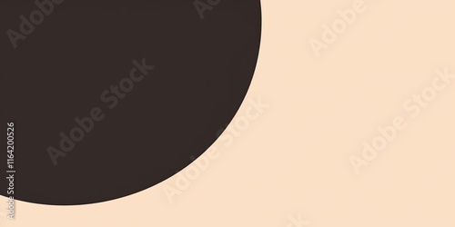 Wallpaper Mural A large black circle rests against a muted background of beige tones, creating a harmonious balance that enhances contemporary design aesthetics in various contexts Torontodigital.ca