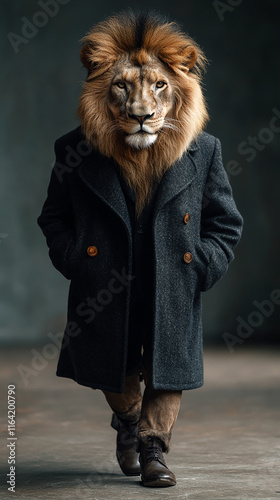 Abstract animals wearing fashionable clothes