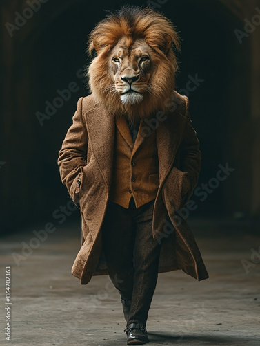 Abstract animals wearing fashionable clothes