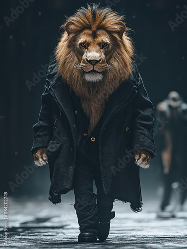 Abstract animals wearing fashionable clothes