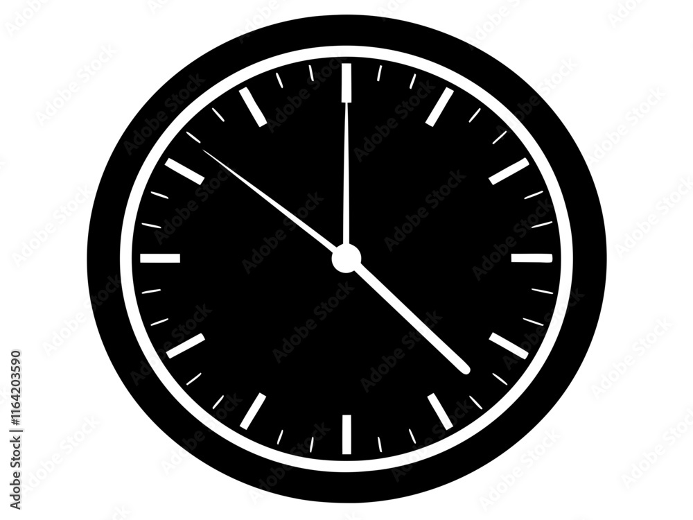 Clock black silhouette vector, Simple silhouette Design vector icon with white background, Watch Silhouette Design Clock black silhouette vector, Simple silhouette Design vector icon with white background, Watch Silhouette Design