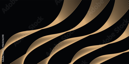 Abstract modern design black background with luxury golden elements vector illustration.